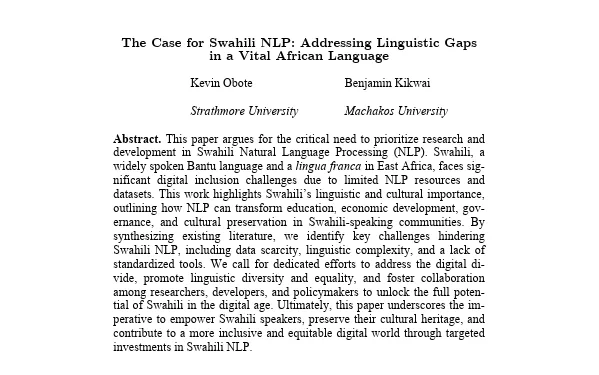 The Case for Swahili NLP: Addressing Linguistic Gaps in a Vital African Language